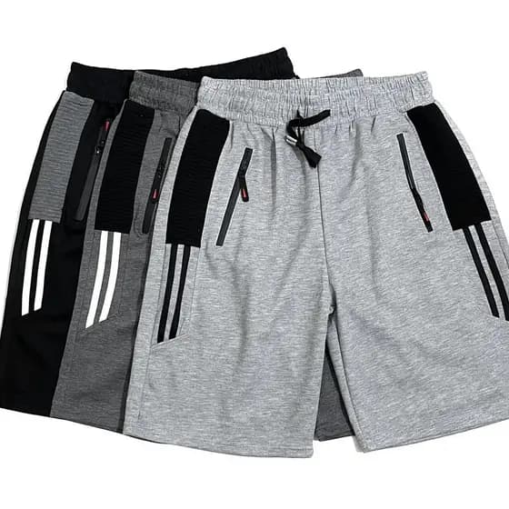 Bermuda Moletom Masculina Importado Bolso Com Zíper Com Cordão Na Cintura Para Casual H-07