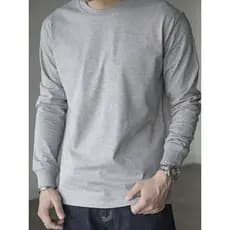 Camiseta Lisa Básica Manga Longa 100% Algodão Mlaha Premium Masculina Fio 30,1 Panteada Premium Gola Redonda CM-001