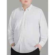 Camisa Social Lisa Plus Size Branca Preta Azul Bebe Malva Masculina Manga Longa Com Botão Importado