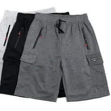 Bermuda Moletom Cargo Masculina Tem 5 Bolsos Na Frente Lateral e Verso Confortável Para Casual  H-110 H-731 P2606