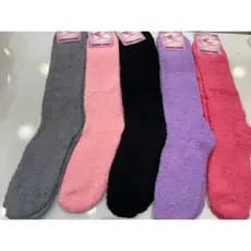 kit 5 Meias Felpuda Unissex Cano Alto Longa Inverno Frio Meia Felpuda Longa Feminina Cano Alto Inverno Frio Térmica