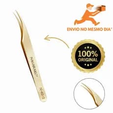 Pinça Nagaraku Extensão De Cílios Curvada - Golfinho N-02-2 Gold Ouro Original Envio Imediato 24h