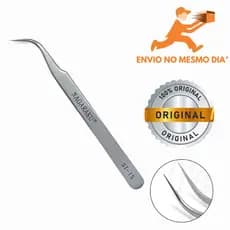 Pinça De Precisão Nagaraku Profissional Para Cílios ST-15 Ponta Curva ORIGINAL Prata Envio Imediato
