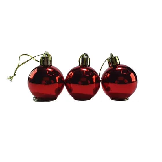 Enfeite Decorativo Kit 12 Bolas 4 Cm Pendente Decoração Natalina P/ Festas -Tubo Conjunto Espelhadas