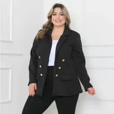 Blazer Alfaiataria Plus Size G1G2 G3 Feminino Casaco Social Com Botão