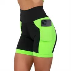 Bermuda Fitness Feminina Blackout Zero Transparencia Com Bolsos Laterais
