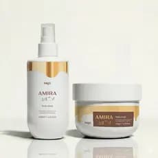 Kit Árabe Amira Body Splash 200ml + Body Cream 150g Fragrância Gourmand Doce Cremosa - MQZ Marquezaz