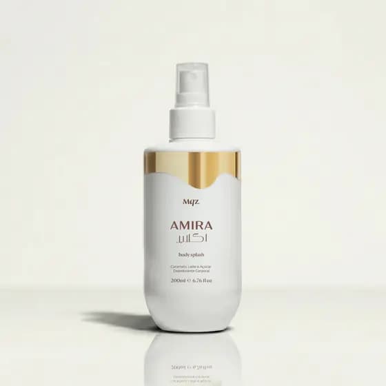Body Splash Amira 200ml Fragrância Gourmand Doce Cremosa Caramelo Leite e Açúcar - Mqz Marquezaz