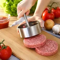 Molde Para Hambúrguer Inox Artesanal Prensa Modeladora Cozinha