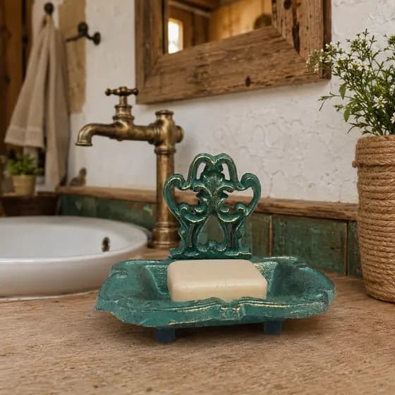 Porta Sabonete de Ferro Retrô Saboneteira Decoração para Lavabo Banheiro