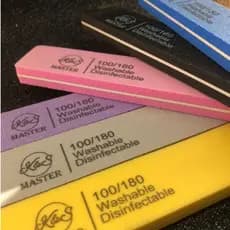Kit de lixas buffer com 10 unidades de 100/180 coloridas Quadrada