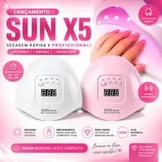 Cabine Sun X5 Plus 36 LEDs 120w Unha Gel Acrigel Secagem Rápida