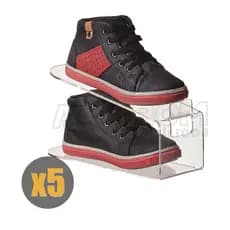 Organizador de Sapatos Médio Infantil Expositor Calçados Suporte Para Tênis Porta Sandálias em Acrílico Cristal Transparente  Kit C/ 5 Pçs - Acribom