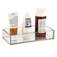 Bandeja Organizadora Decorativa Tamanho P Para Lavabo Banheiro Em Acrílico Cristal Transparente - Acribom