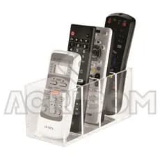 Porta Controle Remoto De Mesa em Acrílico Cristal / Transparente P/ 4 Controles - Acribom