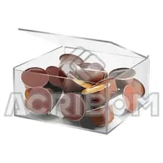 Caixa Porta Cápsulas 10x20x20cm Em Acrílico Cristal / Transparente - Acribom
