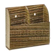 Suporte de Parede em Acrílico Palha / Madeira Duplo Para Controle Remoto de TV ou Ar Condicionado - Porta Controle Remoto - Suporte Para 2 Controles - Acribom
