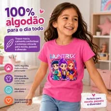Camiseta Infantil Menina Guerreiras Kpop Rumi Mira Zoey