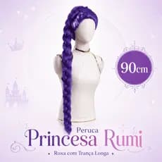 Peruca Guerreiras do Kpop Cosplay Peruca Rumi Roxo Cabelo Longo Trança