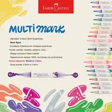 Caneta Marcador Ponta Dupla Faber Castell Parede Multimark artesanato tecido madeira papel parede professional