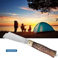 Canivete Tramontina Lâmina Aço Inox Cabo ABS 3 antigo roça country acampamento camping cozinha faca