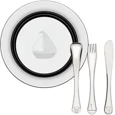 Kit prato e talheres Refeição Infantil Aço inox Tramontina Alimentação Le Petit criança durável