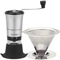 Moedor de Grãos e filtro Café em Aço Inox Manual Tramontina moinho triturador com regulador ceramica