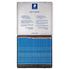 Lápis Preto STAEDTLER Lumograph 24 Graduações Estojo Metal desenho tecnico escrever desenhar esboçar