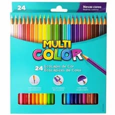 Lapis De Cor 24 Cores FABER CASTELL Multicolor Ecolapis colorir colorido material escolar pintar