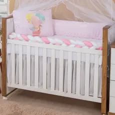 Kit Berço Trança 6 peças Americano Estampado Menina