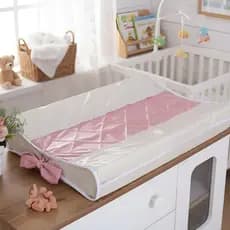 Trocador Anatômico para Cômoda Miguel Baby Luxo Impermeável 200 Fios para Bebê Menina com Laço