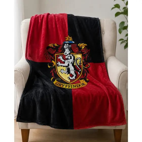 Cobertor Manta Solteiro Soft Grifinória Hogwarts Fleece Quentinho Macio Quarto Cama Presente Criativo
