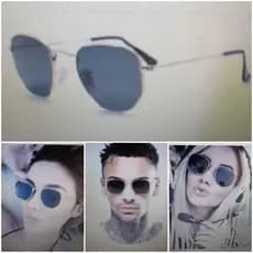 Óculos De Sol Hexagonal  Dourado Preto Lentes de Cristal Casual Moda Unissex Proteção UV400 Barato