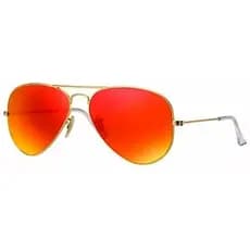 Óculos De Sol Aviador Dourado Laranja Espelhado Moda Rodeio Masculino Feminino Proteção UV400 Lentes de  Cristal