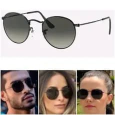 Óculos De Sol John Lennon Round Redondo Preto Fume Degrade Lentes de Cristal Unissex Clássico UV400 Oferta