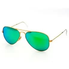 Óculos De Sol Aviador Classico Dourado Verde Espelhado Rodeio Cavalgada Country Lente Cristal Proteção UV400 Promoção