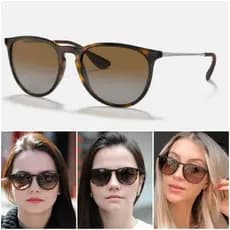 Óculos De Sol Retro Erika Tartaruga Marrom Feminino Masculino Proteção UV400 Moderno