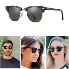Óculos De Sol Clubmaster Retro Preto Clássico Masculino Feminino Lentes De Cristal Proteção UV400
