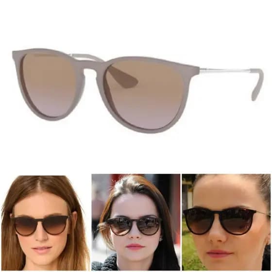 Óculos De Sol Erika Retro Marrom Masculino Feminino Proteção UV400 Clássico