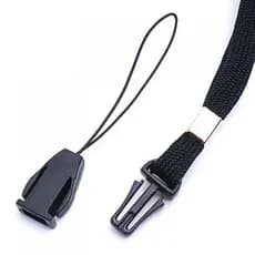 Cordão de Pescoço p/ Celular Pen Drive e Crachá com Presilha Saque Rápido - Tamanho 40cm Cor  Preta