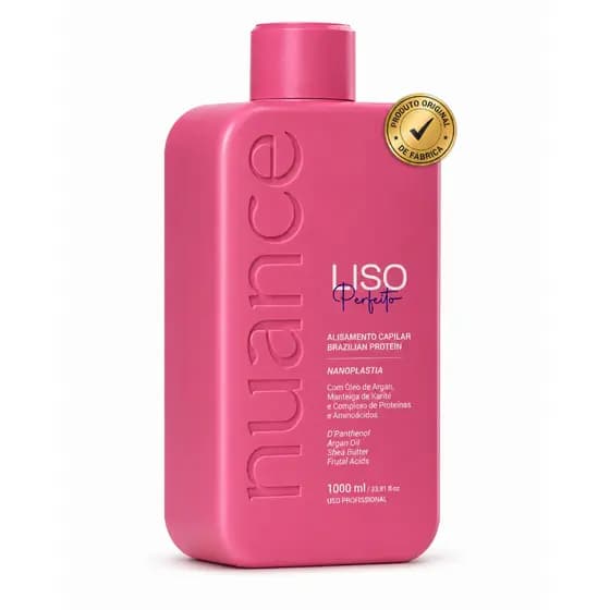 Liso Perfeito Nuance 1L Alisamento Capilar Sem Formol Progressiva Original