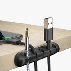 Organizador de Cabos e Fios em Silicone Flexivel para 5 cabos