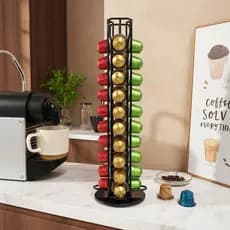 Suporte Capsula Nespresso Giratório Cromado 40 Cápsulas