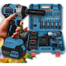 Chave De Impacto Furadeira Parafusadeira 2 Baterias 48v 1/2