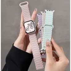 Pulseira Silicone Magnética Esportiva Para Apple Watch 42mm 41mm 40mm 38mm iWatch Series 11