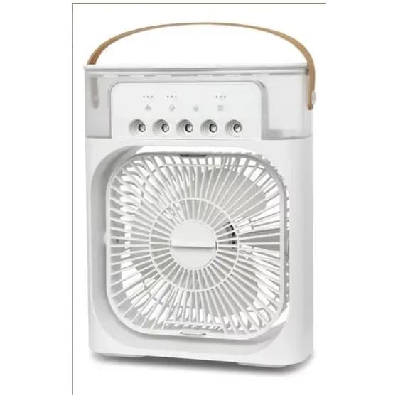 Refrigerador De Ar Ventilador Umidificador Portátil Com Led Reservatório De Água Led Usb