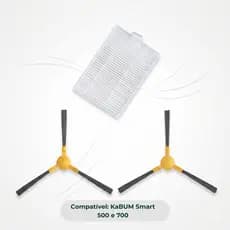 KIT Escova Lateral Filtro Hepa Compatível Robô aspirador Kabum Smart 500 700 Liectroux
