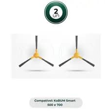 Kit 2 Escova Lateral Compatível Robô Aspirador Kabum Smart 500 e 700 refil (1 par) e Liectroux C30B XR500