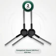 Kit 2 Escova Lateral Compatível Robô Aspirador Xiaomi X20 Max e X20 Pro (1 par) Refil