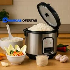 Panela de Arroz Elétrica 1 Litro 127V | 220V – Preta Arroz soltinho, com praticidade e economia
